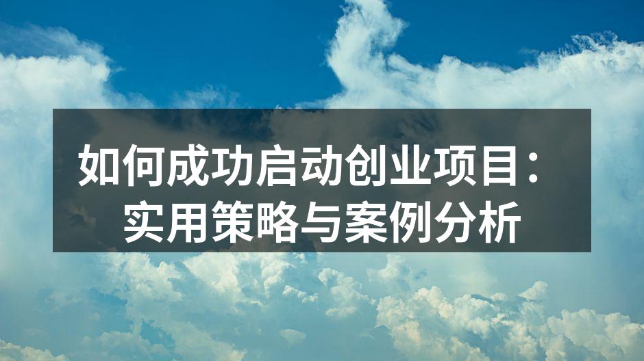 如何成功启动创业项目：实用策略与案例分析