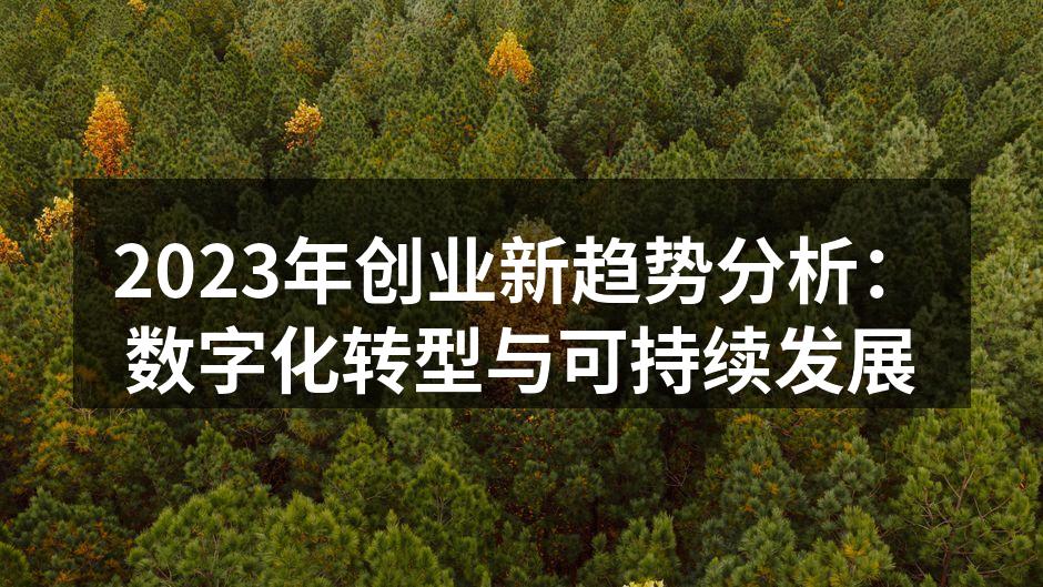 2023年创业新趋势分析：数字化转型与可持续发展